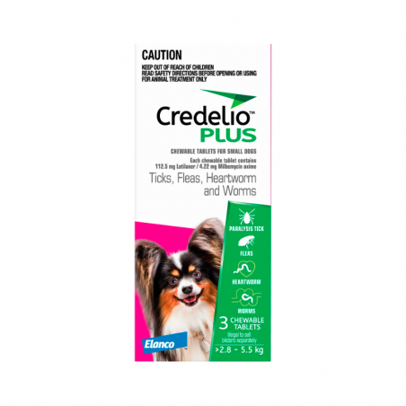 Credelio Plus Chien 112,5 mg/4,22 mg 2,8-5,5 kg 3 comprimés