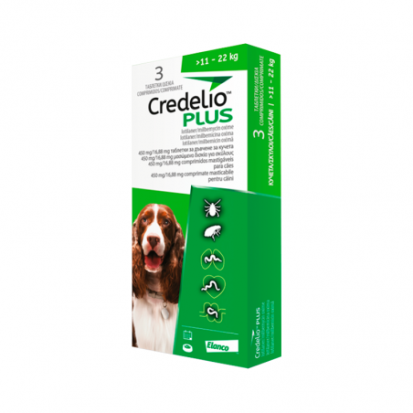 Credelio Plus Perro 450mg/16.88mg 11-22kg 3 comprimidos