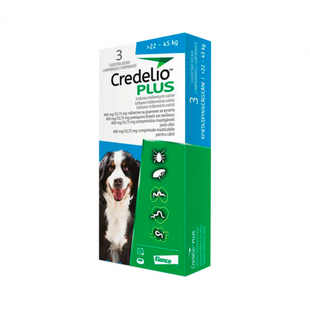 Credelio Plus Cão 900mg/33,75mg 22-45kg 3 comprimidos