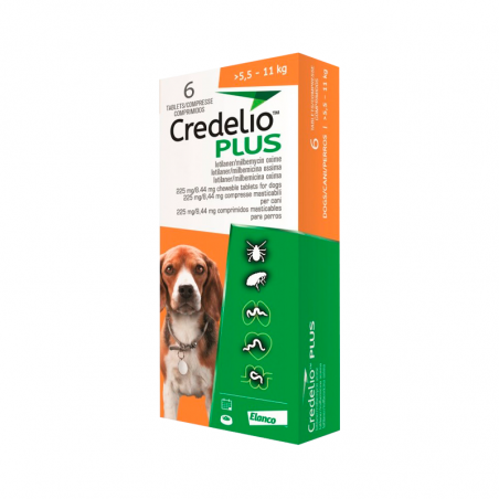 Credelio Plus Cão 225mg/8,44mg 5,5-11kg 3 comprimidos