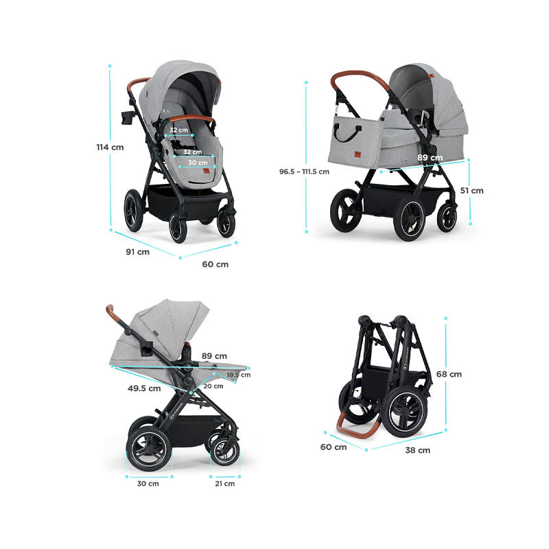 Kinderkraft B-Tour Stroller Trio Gray