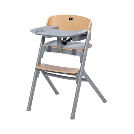 Kinderkraft Livy Chaise Gris/Bois + Calmee Chaise Longue Gris