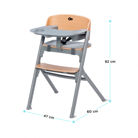 Silla de comedor Kinderkraft Livy Wood + Tumbona gris Calmee Silla de comedor Kinderkraft Livy Wood + Tumbona gris Calmee