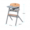 Kinderkraft Livy Chaise Gris/Bois + Calmee Chaise Longue Gris
