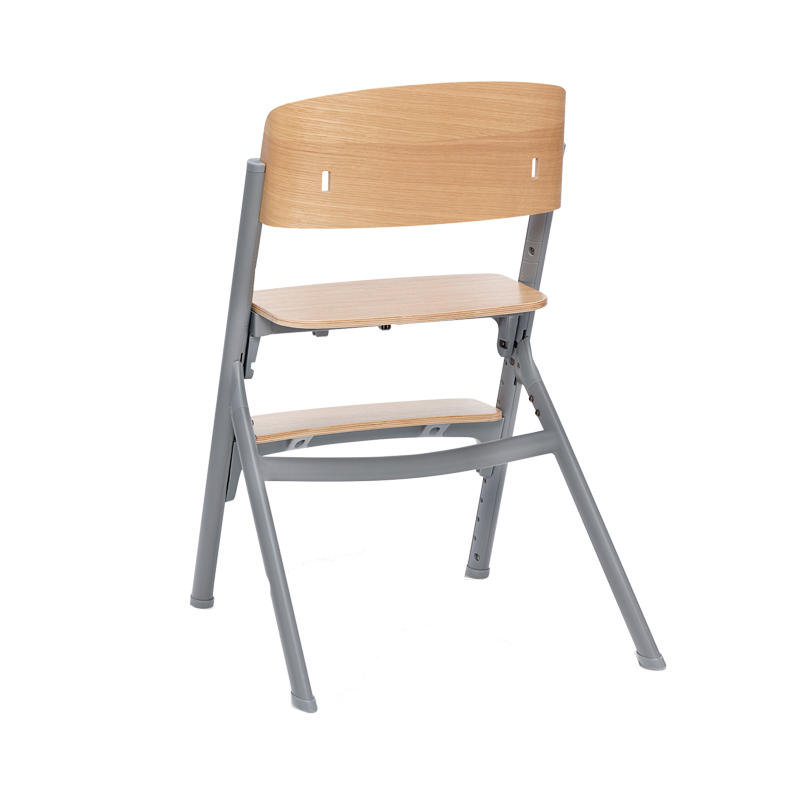 Kinderkraft Livy Chaise Gris/Bois + Calmee Chaise Longue Gris