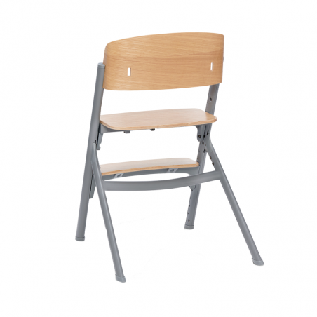 Kinderkraft Livy Chaise Gris/Bois + Calmee Chaise Longue Gris