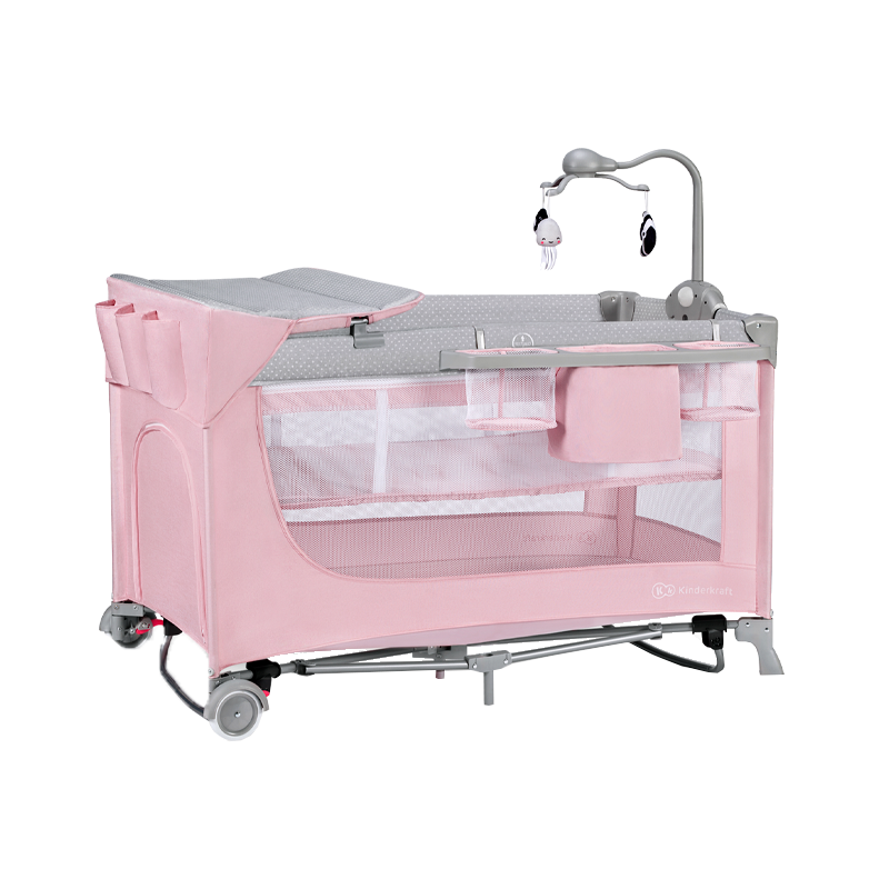 Kinderkraft Leody Travel Crib Pink with Accessories