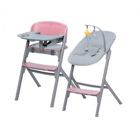 Kinderkraft Livy Wood Dining Chair + Calmee Pink Lounger Kinderkraft Livy Wood Dining Chair + Calmee Pink Lounger
