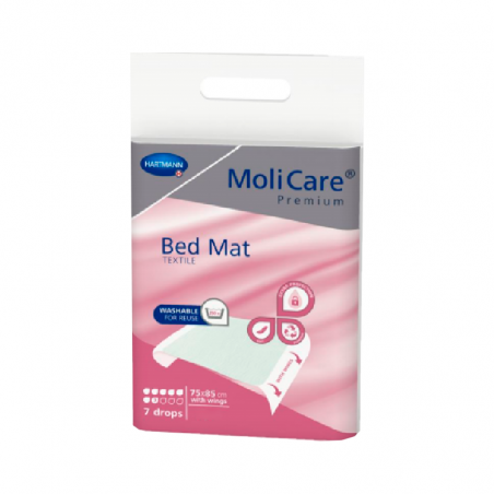 MoliCare Premium Bed Mat Textile 7 Drops with flaps 75x85cm 10 units