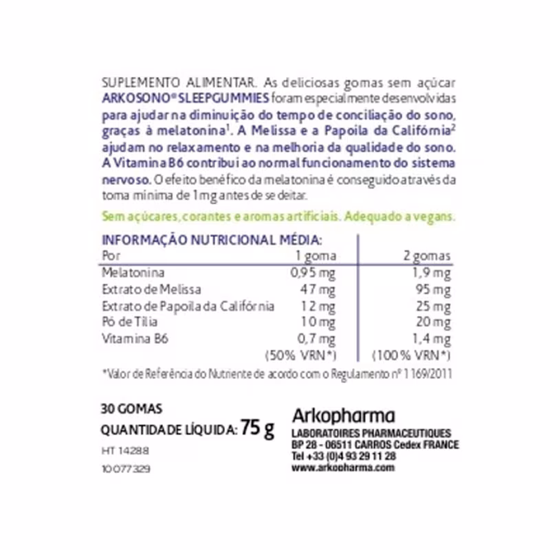 Arkopharma Arkosono Sleepgummies 30 unidades
