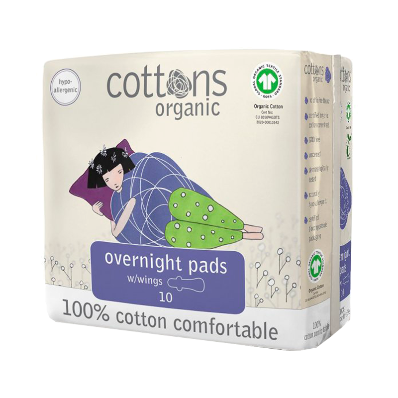 Cottons Pensos Noite Com Abas 10 unidades