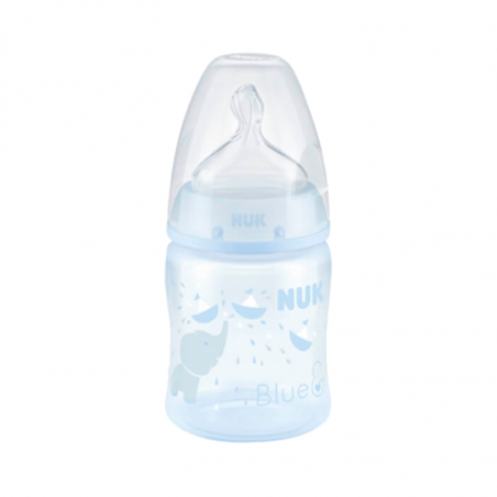 NUK First Choice + Baby Rose & Blue Blue Silicone Teat Bottle 0-6m 150ml
