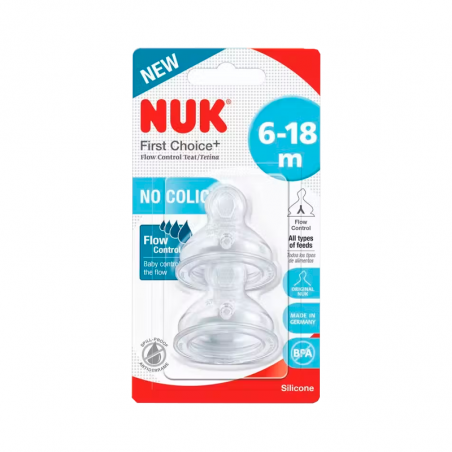 NUK Tetina First Choice+ Anti-Cólicas Silicone 2 unidades