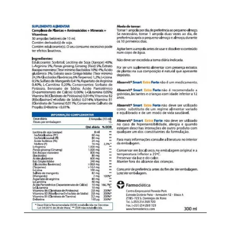 Absorvit Smart Extra Forte 30 ampollas