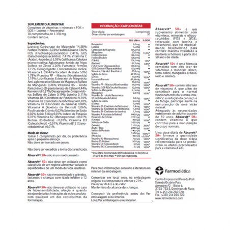 Absorvit 50+ 30 comprimés