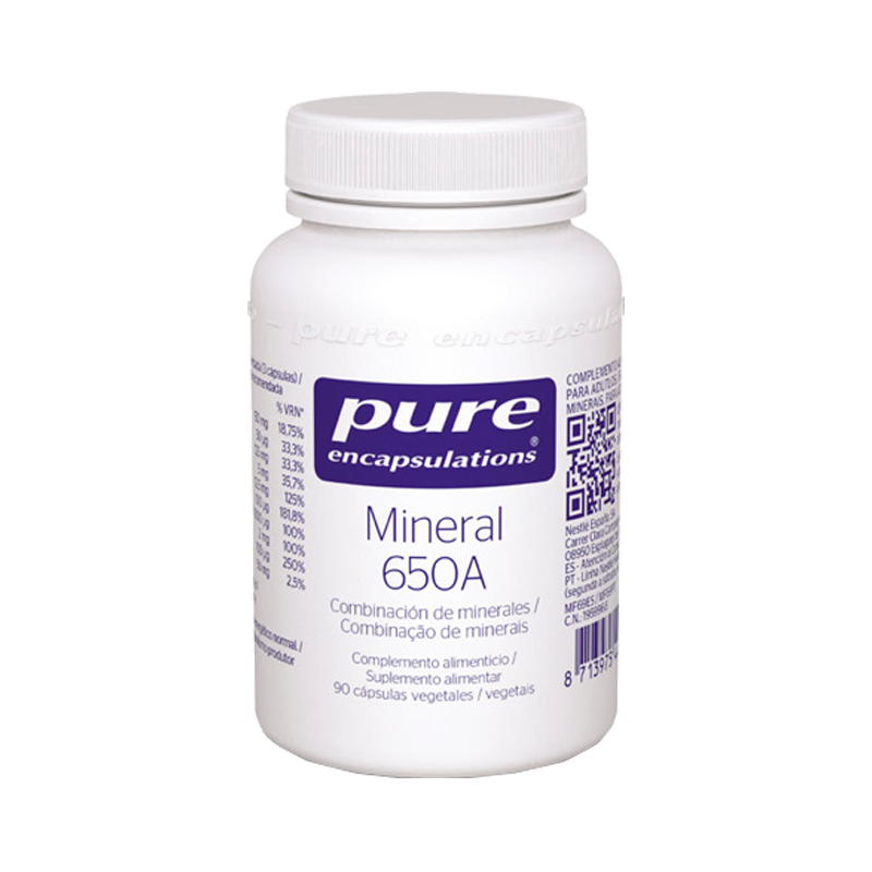 Encapsulaciones Puras Mineral 650A 90 cápsulas