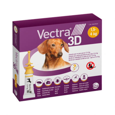 Vectra 3D Cão 1,5-4kg 12 pipetas