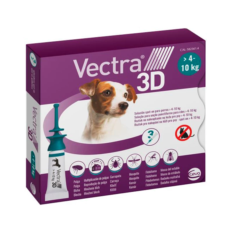 Vectra 3D Cão 4-10kg 12 pipetas