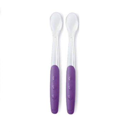 Nuk Easy Learning Colher de Silicone Soft Roxo 4m+ 2 unidades