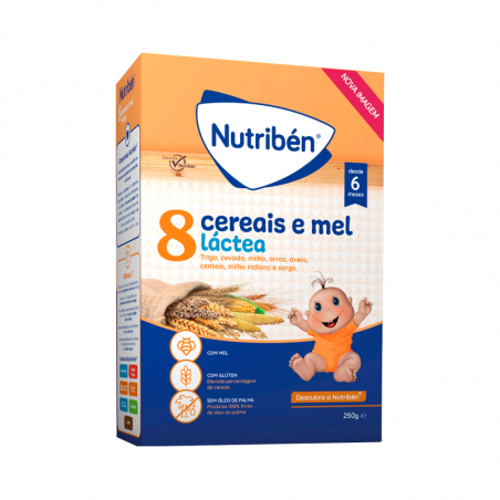 Nutribén Papa 8 Cereals and Milky Honey 6m+ 250g