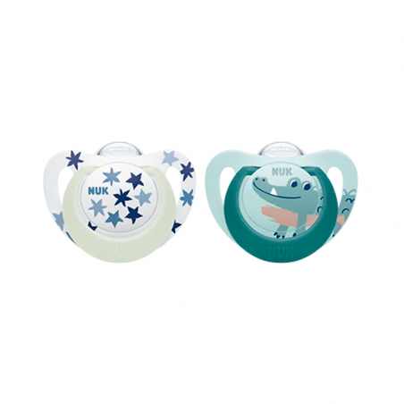Nuk Pacifier Star Day & Night Silicone 6-18m