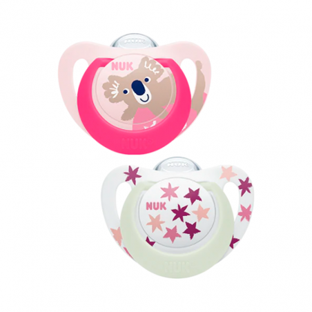 Nuk Pacifier Star Day & Night Silicone 6-18m