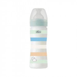 Chicco Well-Being Bottle Medium Flow 2m+ 250ml Green