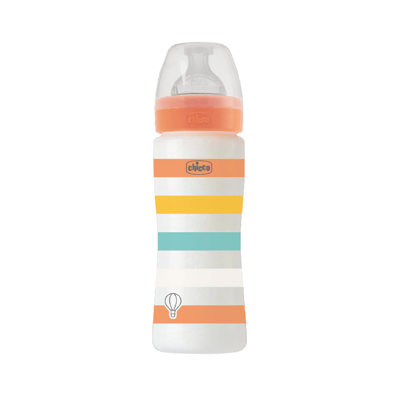 Chicco Well-Being Biberón Flujo Rápido 4m+ 330ml Naranja