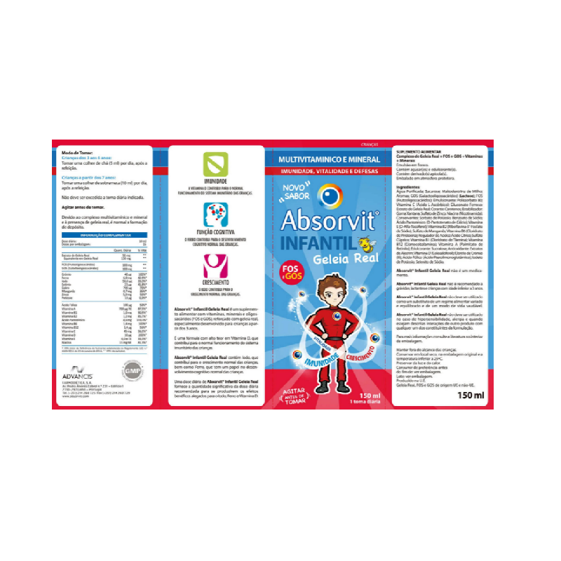 Absorvit Infantil Jalea Real 150ml