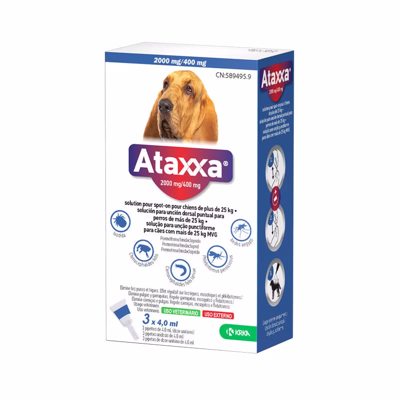 Ataxxa 2000mg/400mg +25Kg 3 pipettes