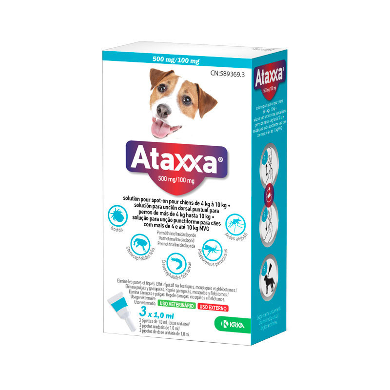 Ataxxa 500mg/100mg 4-10Kg 3 pipettes