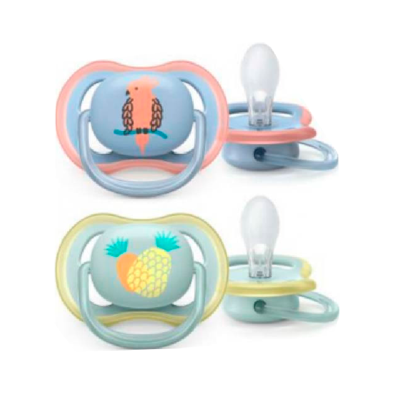 Philips Avent Chupeta Ultra-Air Ananás/Papagaio 0-6m 2 unidades