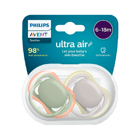 Philips Avent Sucette Ultra-Air Neutre 6-18m 2 pcs