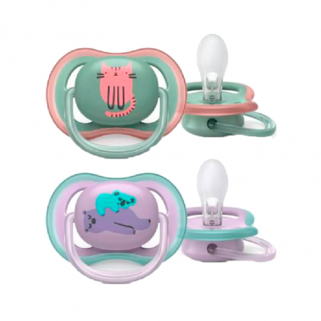 Philips Avent Chupete Ultra-Air Cat & Koala 6-18m 2 uds