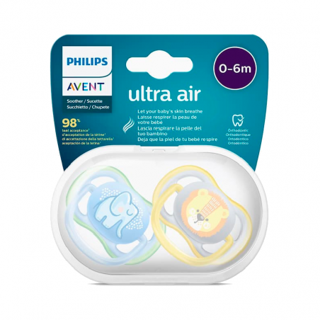 Philips Avent Sucette Ultra-Air Éléphant et Lion 0-6m 2 pcs