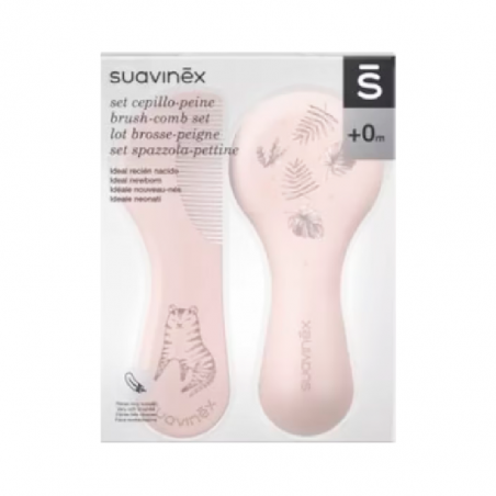 Suavinex Pink Brush and Comb Set