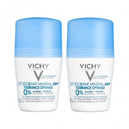 Vichy Roll On Mineral Deodorant 48h 2x50ml