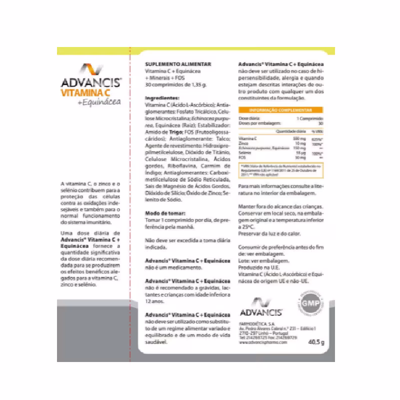 Advancis Vitamine C + Echinacea 12 comprimés effervescents