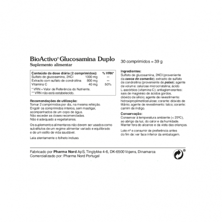 BioActivo Glucosamine Duplo 60 comprimés