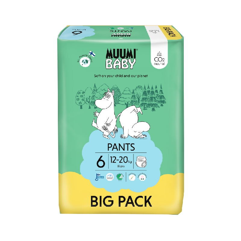 Muumi Baby Calzoncillos Pañales 52 unidades Talla 6