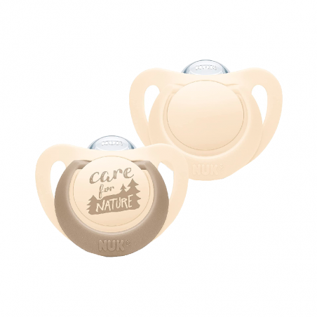 Nuk For Nature Pacifier Silicone Beige 6-18m 2 units