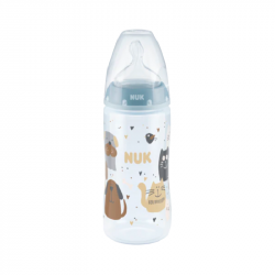 Nuk First Choice+ Feeding Bottle PP Cats/Dogs Silicone Teat 6-18m 300ml