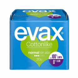 Evax Algodón Sin Solapas Normal 20 unidades