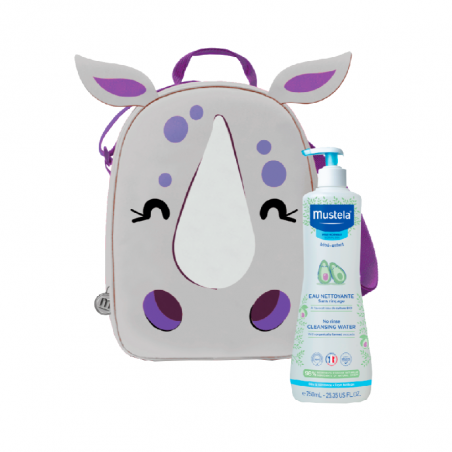 Mustela Cleansing Water 750ml + Lilac Backpack