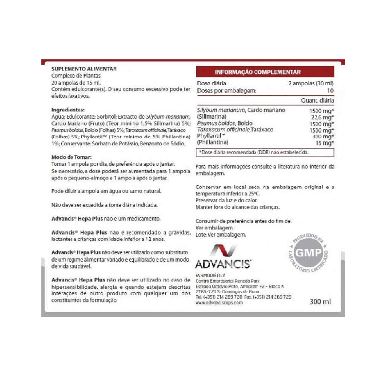 Advancis Hepa Plus 20 ampoules