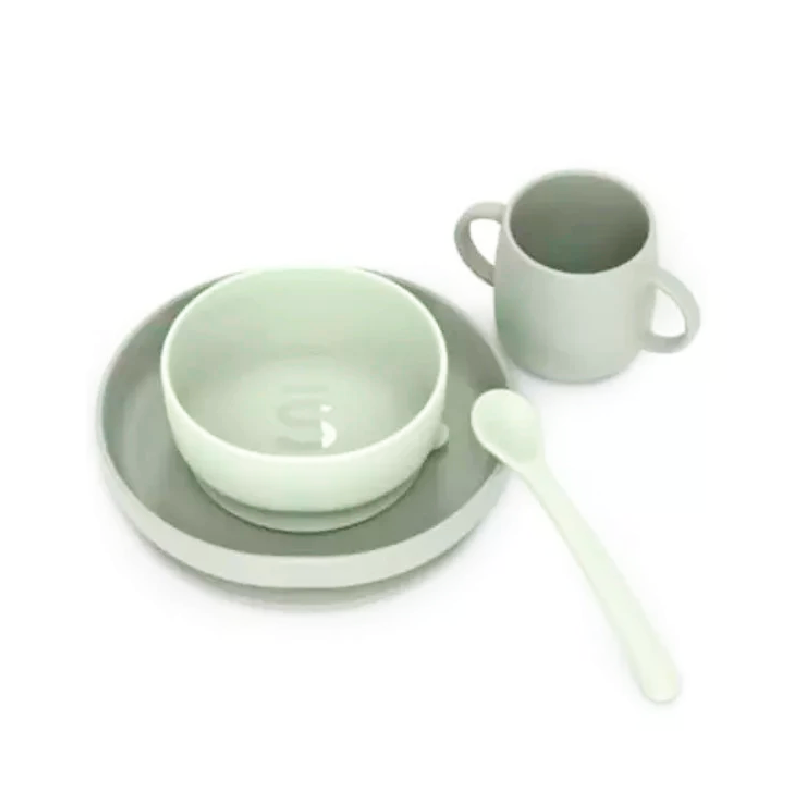 Suavinex Soft Flex Louça Bebé Silicone Verde 4 peças 4m+