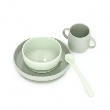 Suavinex Soft Flex Green Silicone Baby Tableware 4 pieces 4m+