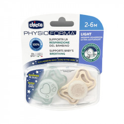 Chicco Physio Light Silicone Pacifier 2-6m 2 units Gold/Green
