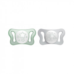 Chicco Physio Micro Silicone Pacifier 0-2m 2 units Green