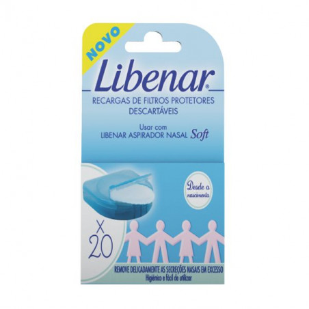 Libenar Soft Filtros Protectores para Aspirador Nasal 20 unidades